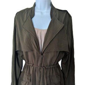 Caslon Army Green Utility Jacket Size: MEDIUM